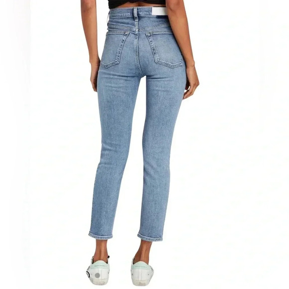 RE/DONE NWT Sample 90s High Rise Crop Jeans Size 26 Dark Wash - Picture 7 of 8
